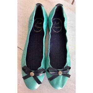 Jack Rogers Women's Regina Ballet Flat,Caribbean Blue/Midnight,8 M US